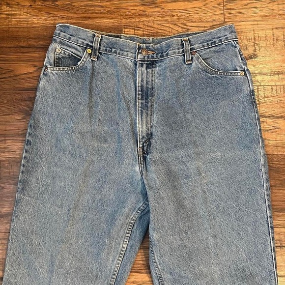 Vintage 80s‎ Blue Levis Orange Tab Women 34 High Waisted Tapered Leg Denim Jeans - Picture 2 of 8